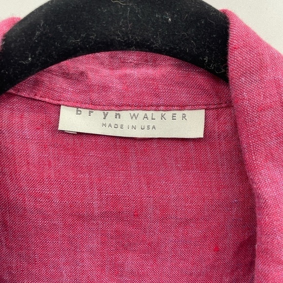 Bryan walker maroon open front 100% linen lagonlook woman bohemian jacket medium - Picture 5 of 9